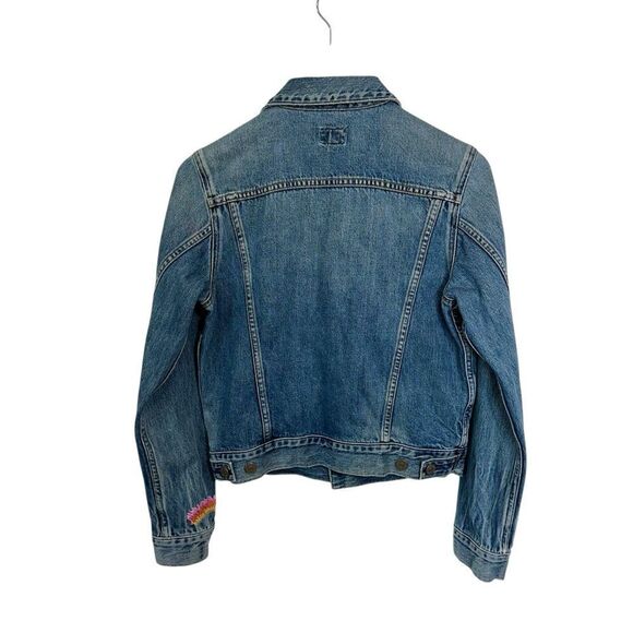 Citizens of Humanity Embroidered Denim Jean Trucker Jacket, S - Picture 3 of 10